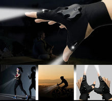 Load image into Gallery viewer, 2 x LED Flashlight Glow Gloves Finger Light Gloves Waterproof