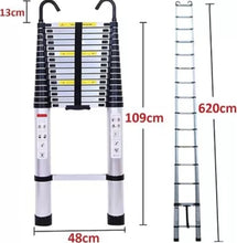 Load image into Gallery viewer, 6.2m Metre Telescopic Ladder 20.3ft Aluminium Ladders