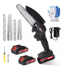 Load image into Gallery viewer, Cordless Mini Chainsaw 4” 6” Wood Cutter 2 Batteries