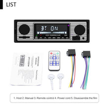 Load image into Gallery viewer, Retro Style Car Bluetooth Radio MP3 Player Stereo USB/AUX/SD/ISO/FM
