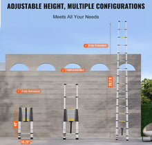 Load image into Gallery viewer, 6.2m Metre Telescopic Ladder 20.3ft Aluminium Ladders