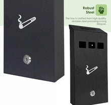 Load image into Gallery viewer, Slim Wall Mounted Outdoor Ashtray Cigarette Steel Bin