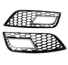 Load image into Gallery viewer, 2 x Fog Light Cover Grills Grilles  Honeycomb For 12-15 Audi A4 B8.5 Black or Black and Chrome