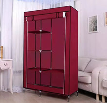Load image into Gallery viewer, Canvas Wardrobe With Hanging Rail & Shelving