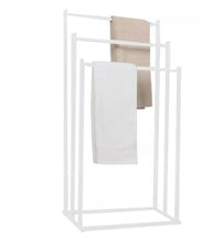 Load image into Gallery viewer, Black or White 3 Tier Free Standing Towel Rail Stand Rack