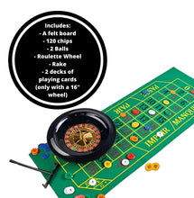 Load image into Gallery viewer, Complete Roulette Casino Set 6",10" or 16" Size