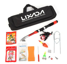 Load image into Gallery viewer, 2.1m Telescopic Fiberglass Fishing Rod & Reel Set Bag Kit