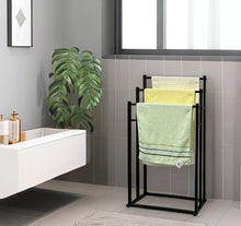 Load image into Gallery viewer, Black or White 3 Tier Free Standing Towel Rail Stand Rack