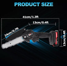 Load image into Gallery viewer, Cordless Mini Chainsaw 4” 6” Wood Cutter 2 Batteries