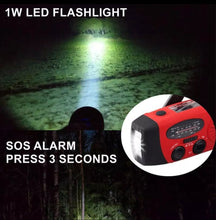 Load image into Gallery viewer, Portable Dynamo Wind-Up, Solar, USB Rechargeable AM FM Radio Torch Powerbank