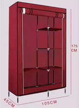 Load image into Gallery viewer, Canvas Wardrobe With Hanging Rail & Shelving