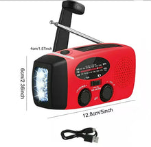 Load image into Gallery viewer, Portable Dynamo Wind-Up, Solar, USB Rechargeable AM FM Radio Torch Powerbank