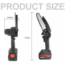 Load image into Gallery viewer, Cordless Mini Chainsaw 4” 6” Wood Cutter 2 Batteries
