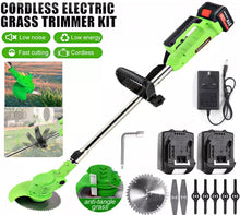 Load image into Gallery viewer, 21V Cordless Strimmer Grass Trimmer Weed Cutter, Edger & 2 Batteries