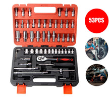 Load image into Gallery viewer, 53Pcs Set 1/4" Socket Ratchet Wrench Kit Drive Car Repairing Tools