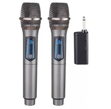Load image into Gallery viewer, 2x Wireless Microphone UHF Rechargeable Cordless Handheld Mic Karaoke