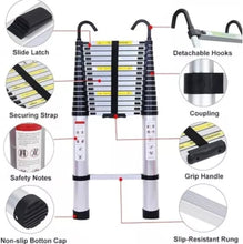 Load image into Gallery viewer, 6.2m Metre Telescopic Ladder 20.3ft Aluminium Ladders