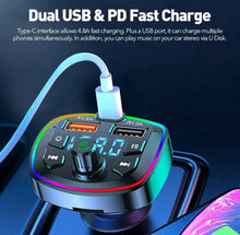 Load image into Gallery viewer, Car Handsfree Bluetooth Kit, FM Transmitter, MP3 Player, USB & Type C Charger