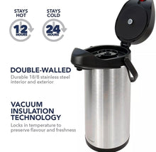 Load image into Gallery viewer, Tea or Coffee Vacuum Air Pot Flask 3 Litre or 5 Litre