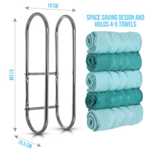 Load image into Gallery viewer, Wall Mounted Chrome Towel Holder Bathroom Storage Rack