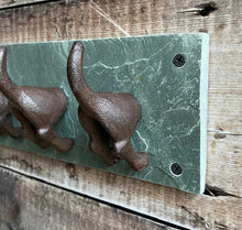 Load image into Gallery viewer, Dog Tail Wall Hooks Cast Iron & Slate