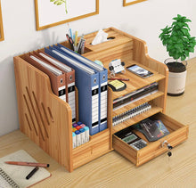 Load image into Gallery viewer, Wooden Office Desk Storage Organiser with Drawer