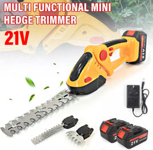 Load image into Gallery viewer, 21V Cordless Mini Hedge Trimmer 2in1 Grass Shear With 2 Batteries