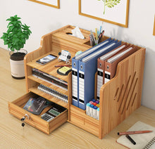 Load image into Gallery viewer, Wooden Office Desk Storage Organiser with Drawer