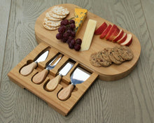Load image into Gallery viewer, Bamboo Cheese Board & 4 Knife Set