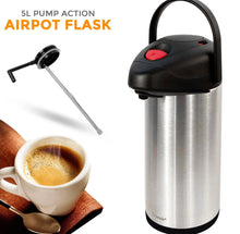 Load image into Gallery viewer, Tea or Coffee Vacuum Air Pot Flask 3 Litre or 5 Litre