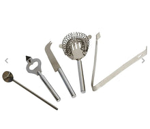 Load image into Gallery viewer, 10 Piece Cocktail Maker Stainless Steel Bar Set with Wooden Stand