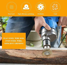 Load image into Gallery viewer, 9Pcs Brass Coated Wire Cleaning Wheel Cup Brush Drill Attachment Bit Kit Tool