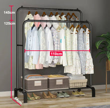 Load image into Gallery viewer, Metal Double Clothes Rail with Shelf