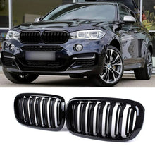 Load image into Gallery viewer, 2 x Gloss Black Kidney Grills For For BMW X5 F15 X6 F16 2014-18
