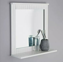 Load image into Gallery viewer, Bathroom Wall Mounted Mirror with Cosmetics Shelf Wood Frame