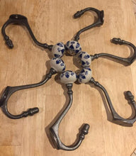 Load image into Gallery viewer, 6 x Large Cast Iron Coat Hooks Pumpkin Top Vintage Retro Style NEW