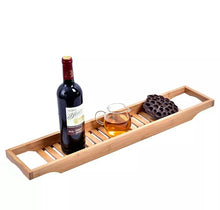 Load image into Gallery viewer, Bamboo Wooden Bath Caddy Tray Bathtub Board Bath Shelf Wine Tablet Holder Rack