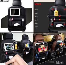 Load image into Gallery viewer, 2 x Leather PU Car Seat Back Organiser Storage Foldable Table Tray