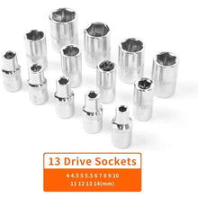 Load image into Gallery viewer, 53Pcs Set 1/4" Socket Ratchet Wrench Kit Drive Car Repairing Tools