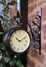 Load image into Gallery viewer, Garden Station Outdoor Wall Clock Thermometer Double Sided