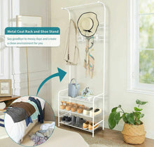 Load image into Gallery viewer, Metal Coat Stand Clothes Shoes Rack Rail 180cm
