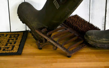 Load image into Gallery viewer, Cast Iron Welly Boot Jack & Cleaner Brush