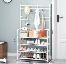 Load image into Gallery viewer, Coat Stand with 4 Tier Shoe Rack