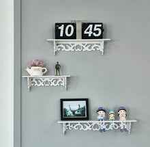 Load image into Gallery viewer, Set of 3 White Floating Wall Shelves Wall Wooden Unit