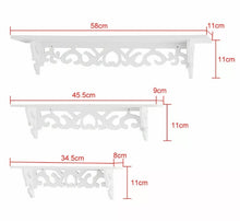 Load image into Gallery viewer, Set of 3 White Floating Wall Shelves Wall Wooden Unit