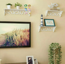 Load image into Gallery viewer, Set of 3 White Floating Wall Shelves Wall Wooden Unit