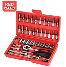 Load image into Gallery viewer, 53Pcs Set 1/4" Socket Ratchet Wrench Kit Drive Car Repairing Tools