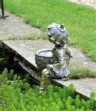 Load image into Gallery viewer, Garden Ornament Planters or Bird Feeders Cherubs Boy & Girl