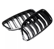 Load image into Gallery viewer, 2 x Gloss Black Kidney Grills For BMW F10 F11 5 Series Twin Bar Slat M5 Look