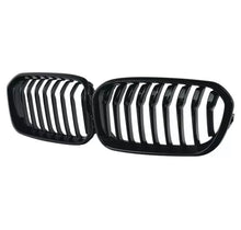 Load image into Gallery viewer, Gloss Black Kidney Grilles Grills Single Slat For BMW F20 F21 1 Series 15-19 Facelift